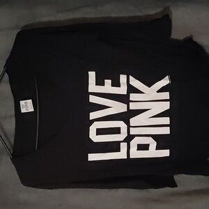 PINK Victoria's Secret Black Quarter Sleeve